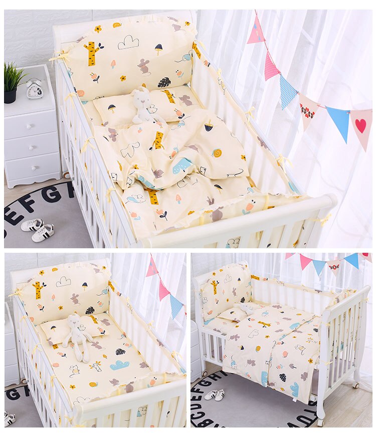 Dinosauro Maglia di Cotone Cirb Paraurti di Sicurezza e di Collisione Letto Fodera Removibile e Lavabile con Cerniera Traspirante Culla Imbottiture E Paraurti: bianca