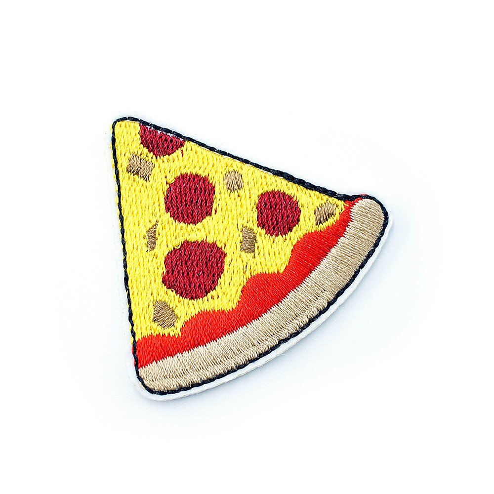 1Pcs Pizza (Size:5.1X5.1 Cm) diy Doek Badges Geborduurde Applique Naaien Patch Kleding Stickers Kleding Kledingstuk Accessoires