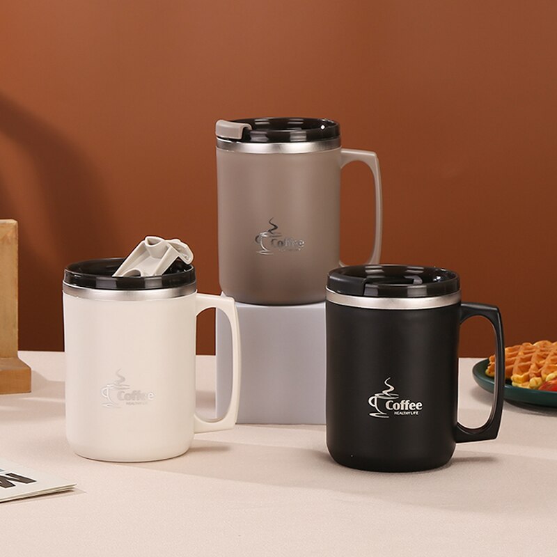 Copo de café de leite de aço inoxidável parede dupla térmica isolada copos de água e canecas de metal caneca de café