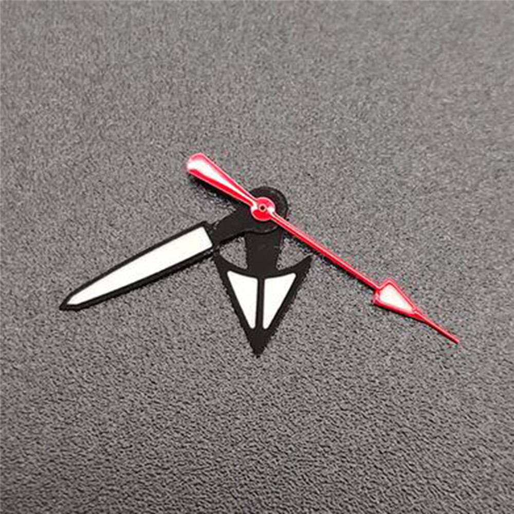 Minimalistischen Uhr Nadel C3 Stark Grün Luminou Uhr Hände für NH35 NH36 4R36 Uhr Bewegung: Black Red