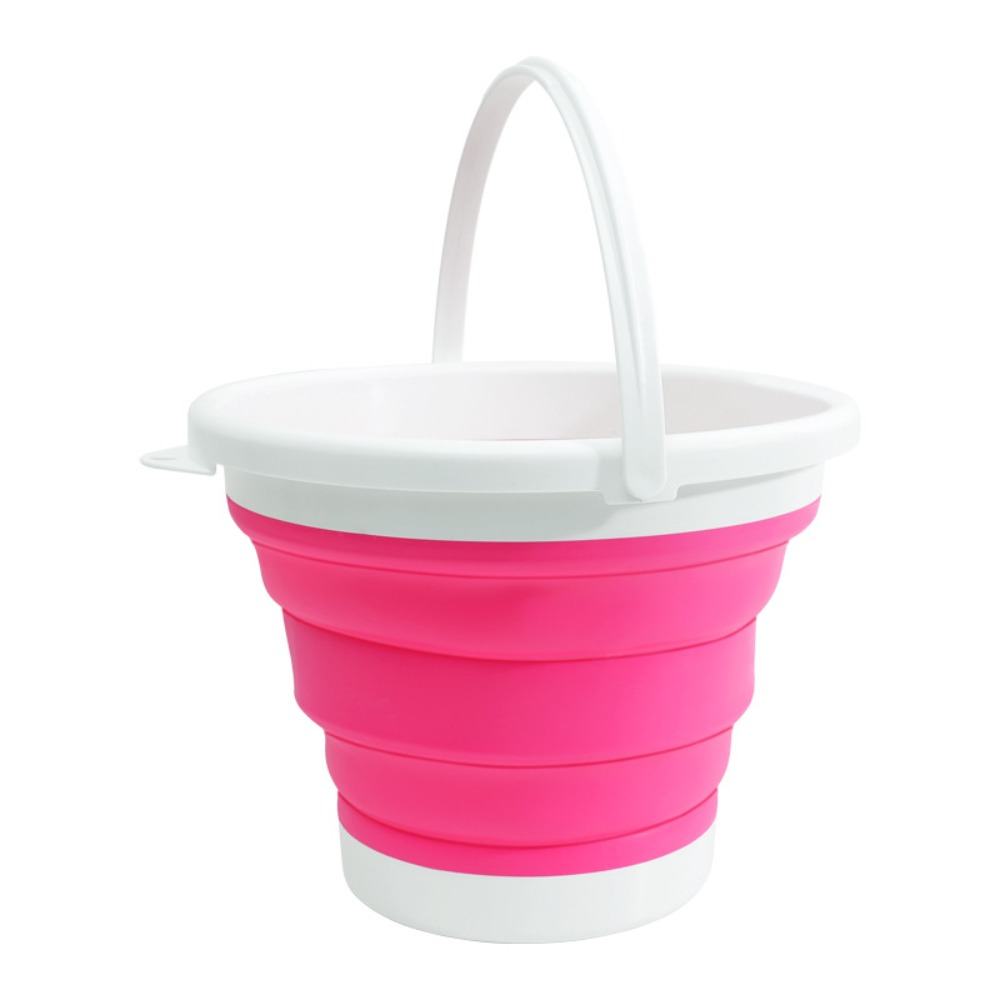5/10L Portable Folding Bucket Water Storage Lightweight Thickened Silicone Bucket Multifunctional Save Space Kitchen Camp Bucket: light yellow