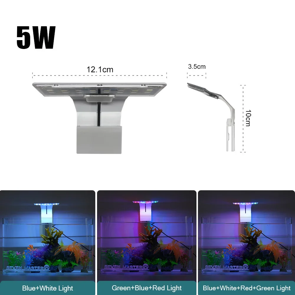 Super Slim LED Aquarium Licht Beleuchtung Pflanzen Wachsen Licht 5W/10W/15W Wasserpflanze Beleuchtung Wasserdichte Clip-on Lampe Für Aquarium: Black / US-Stecker