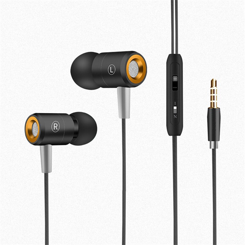 Metalen Krachtige Bass In-Ear Oordopjes Met Microfoon Voor Mobiele Telefoon 3.5Mm Jack Universele Muziek Oortelefoon Wired Controle oordopjes