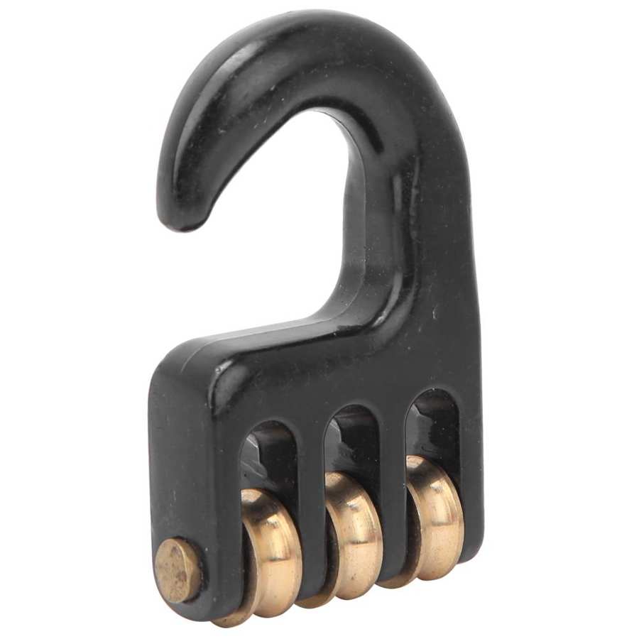 Gancho Universal de polea para aparejo de Windsurf, aleación de aluminio duradero, negro, rueda de 3 rollos, accesorios de Hardware para Windsurf