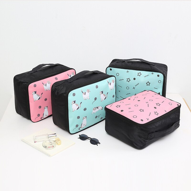Bolso para cosméticos con caricaturas para mujer, estuches de maquillaje portátil, gran capacidad, almacenamiento de artículos de aseo, bolso organizador de maquillaje, bolsa de viaje,