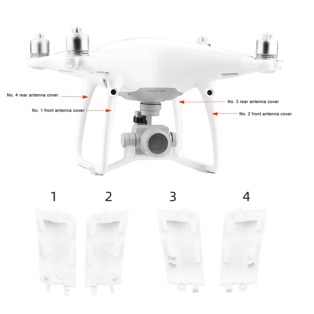 4pcs/Set Decorative Cap Repair Parts Accessories for Phantom 4 Pro Repair Parts Landing Gear Antenna Covers Replace Caps