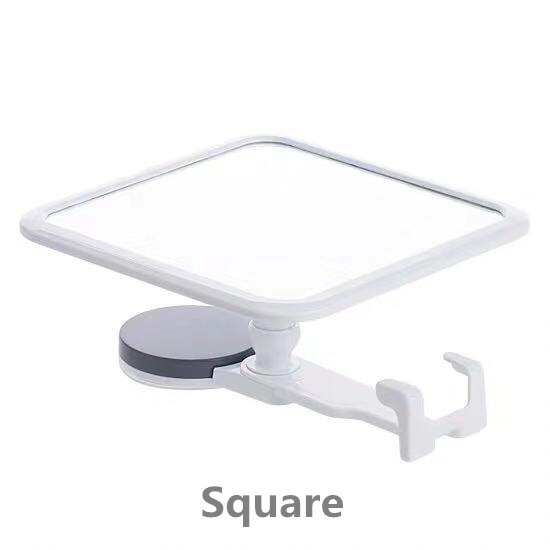 Wall-mounted suction cup small mirror household bathroom wall-mounted round mirror bathroom wall mirror bathroom mirror: Square
