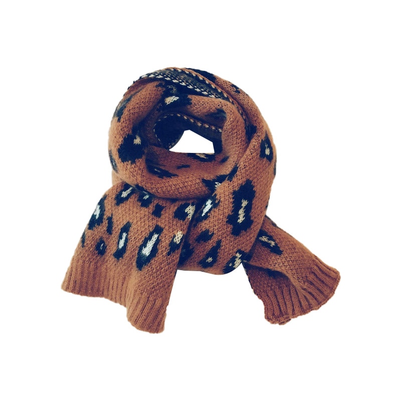 Kids Scarf Wool Knit Spring Winter Children's Scarf for Girls Boys Warm Shawl Snood Children Toddler Scarf 9 Colors: Caramel