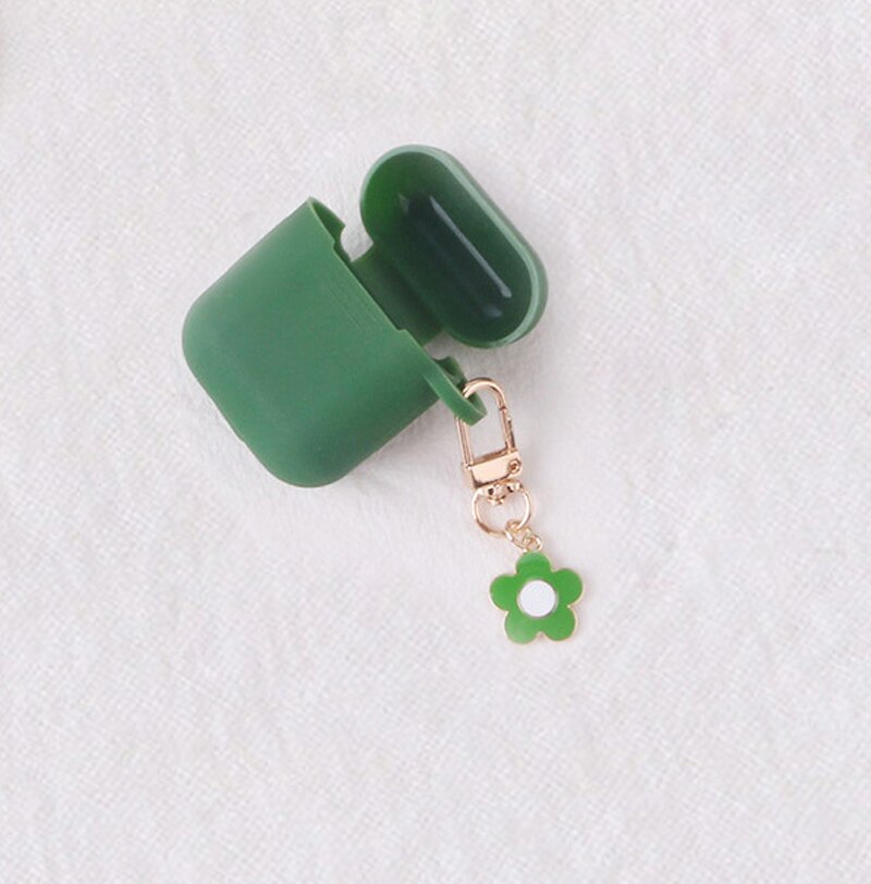Per AirPods 2 Caso Corea del Simpatico Orso Del Fumetto di Caso di aria baccelli di lusso Fiore Portachiavi Auricolari In Silicone per il Caso di apple air baccelli copertura: C2