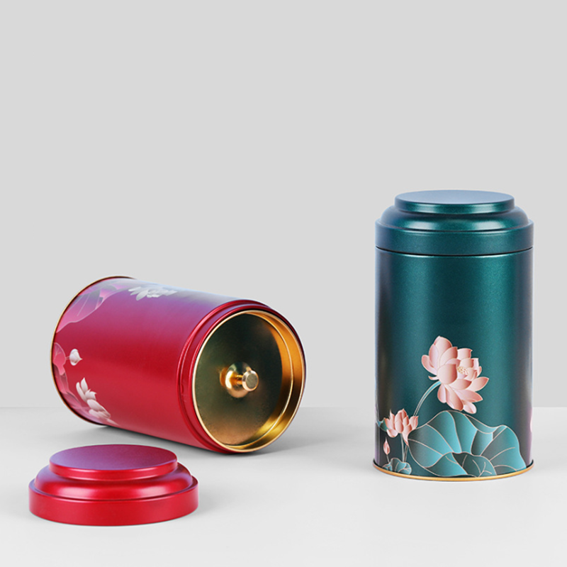 100-125g pojemność herbata zamknięty zbiornik średniej wielkości okrągłe blaszane pudełko na herbatę
