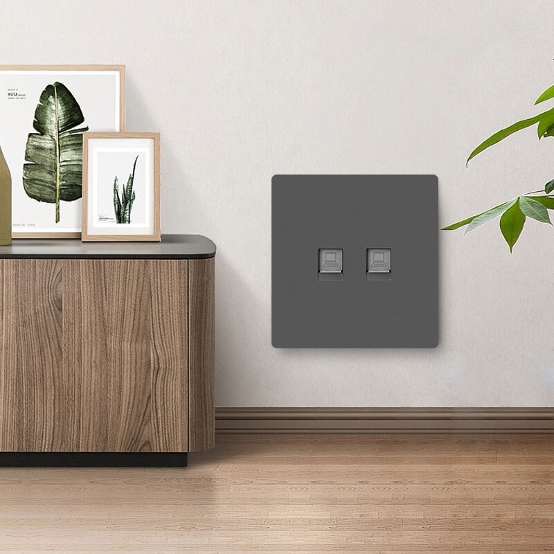 KEKA 86 Standard Computer Socket PC Panel CAT5 CAT6 Network Module RJ45 Cable Interface socket 2 Gang Internet Outlet