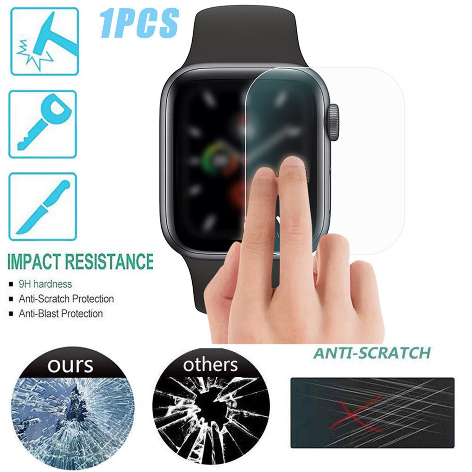 Beschermende Glas Voor Apple Horloge Se/Horloge 6 44Mm Gehard Glas Screen Protector Film Bubble Gratis Anti-kras (Niet Volledige Cover)