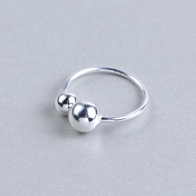 Kindey 925 Sterling Silver Beads Ball Rings For Women Big Antique Rings Finger Jewelry