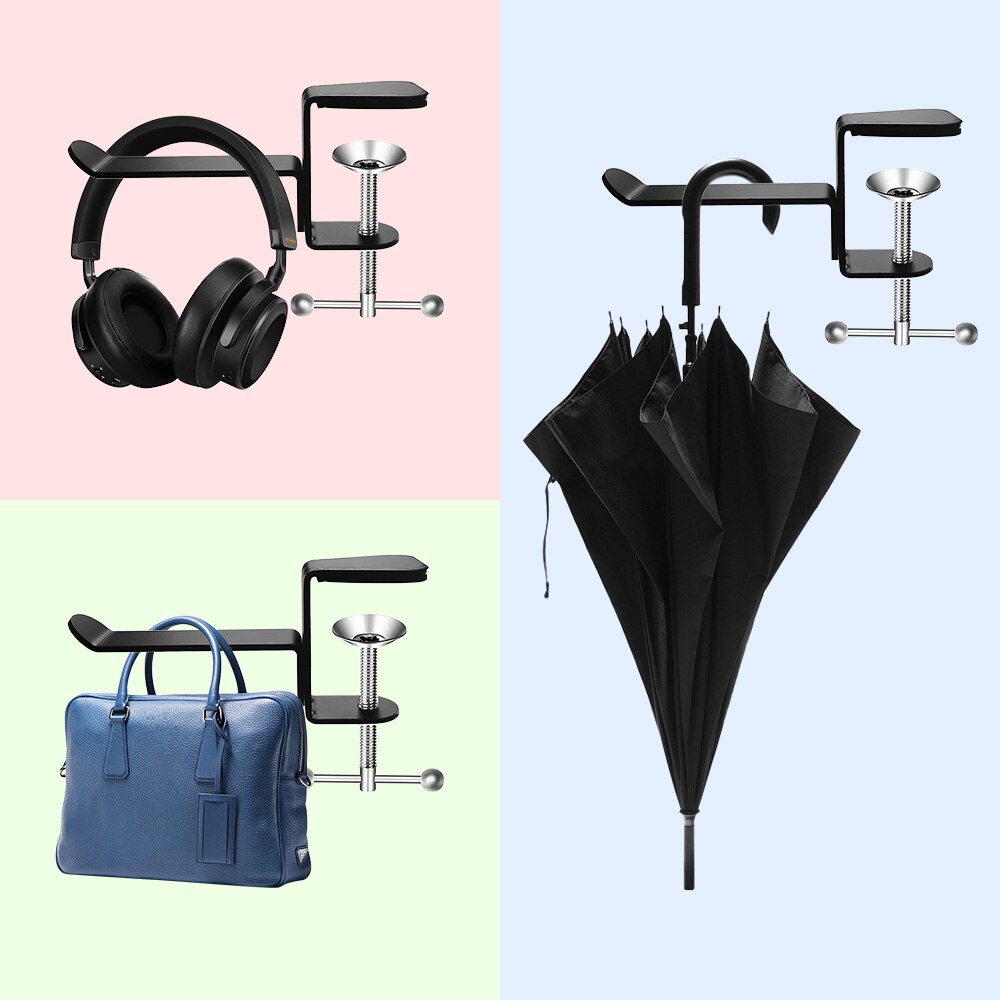 Universal Headphone Hanger Desk Mount Headset Holder Under Desk Headphones Stand Hook Aluminum Alloy