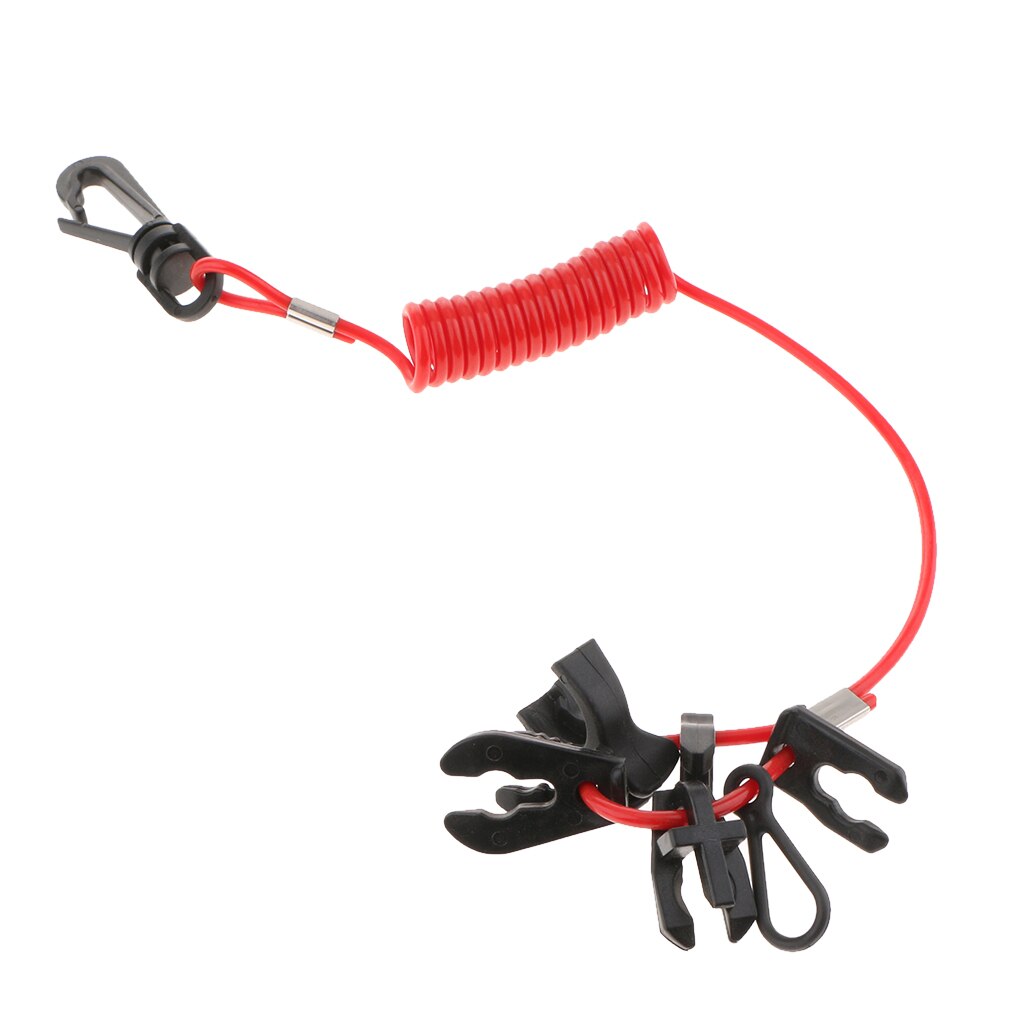 Båt utombordare nödstopp avbrytare nyckelsats med lanyard för johnson, med strömbrytare för evinrude, för yamaha universal (röd)