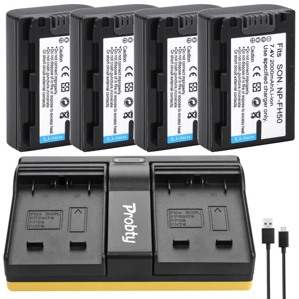 NP-FH50 Batteria + Caricabatterie Per Sony NP-FH40 DSC-HX1 HX100V DSLR A230 A330 DCR-SR42 DCR-SR60 DCR-SR62 DCR-SR80 DCR-SR82