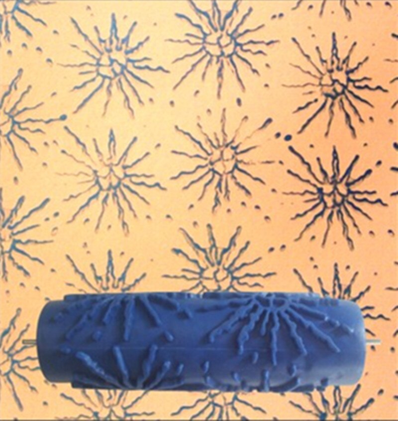 7 tommer 3d gummi væg dekorativ malerrulle, mønsterrulle uden håndtag, flydende tapetværktøj ,066c