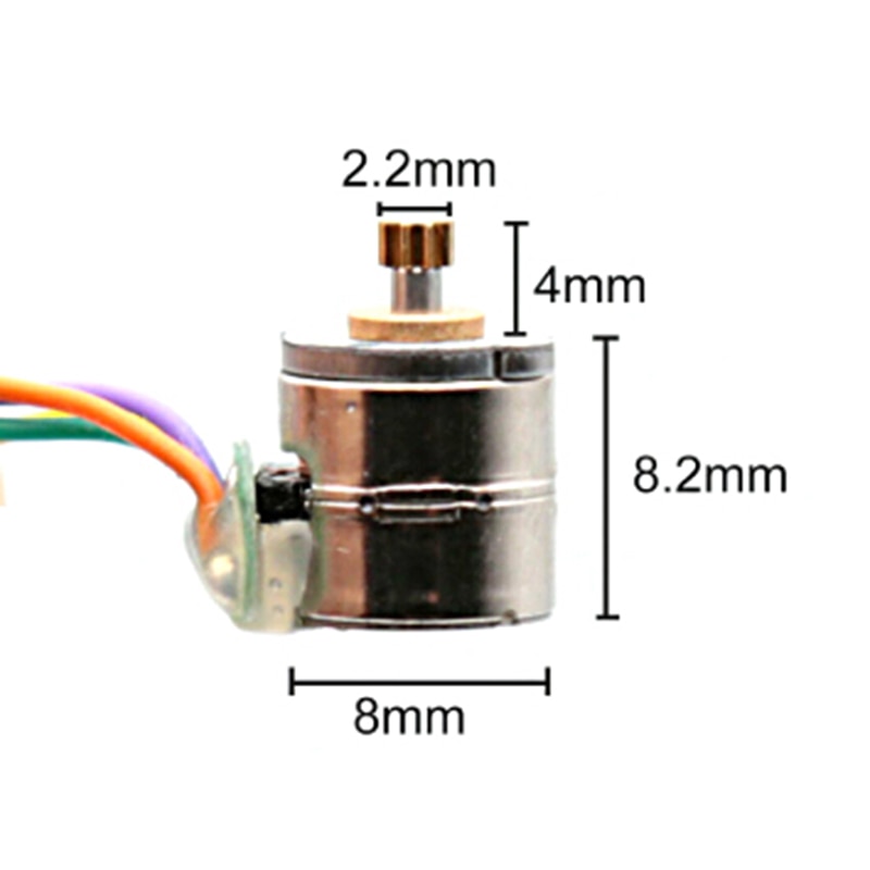 1pc 2-Phase 4-draht Mikro 8mm treten Motor- Mini Stepper Motor- Metall Getriebe