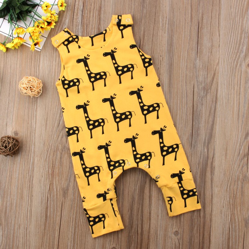 0-24M Cute Newborn Toddler Baby Boys Girls Cartoon Giraffe Rompers Jumpsuit Cute Baby Clothes Outfits