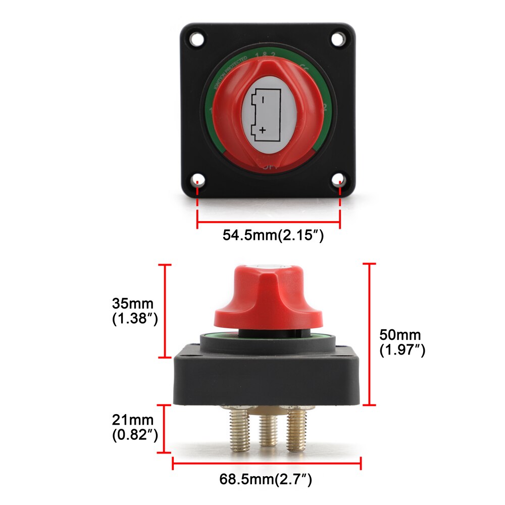 48V Dual Battery Isolator Disconnect Switch 1-2-Both-Off Battery Switch for Marine Boat