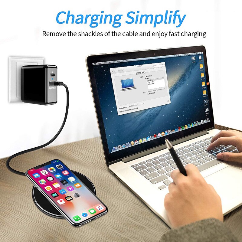 Adaptateur de chargeur sans fil rapide universel Micro USB Type C pour Samsung huawei pour iPhone pour Android Qi récepteur de charge sans fil