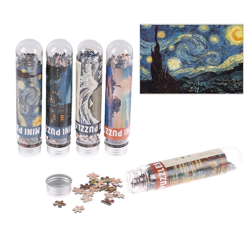 10 Soorten 150Pcs Mini Reageerbuis Puzzel Landschap Oude Meester Ruimte Sterren Olieverf Jigsaw Educatief Speelgoed Voor Volwassenen kids