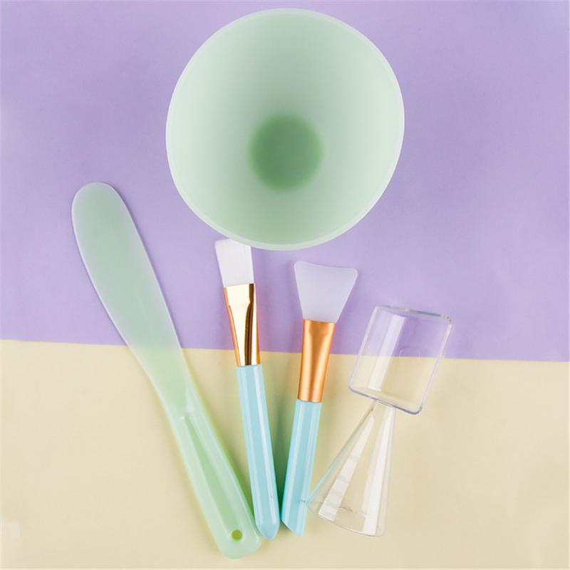 DIY Mask Bowl Mixing Brush Makeup Tool Set 4 In1 Beauty Skin Care With Brush Mixed Stir Spatula Stick Measuring Spoon Kit