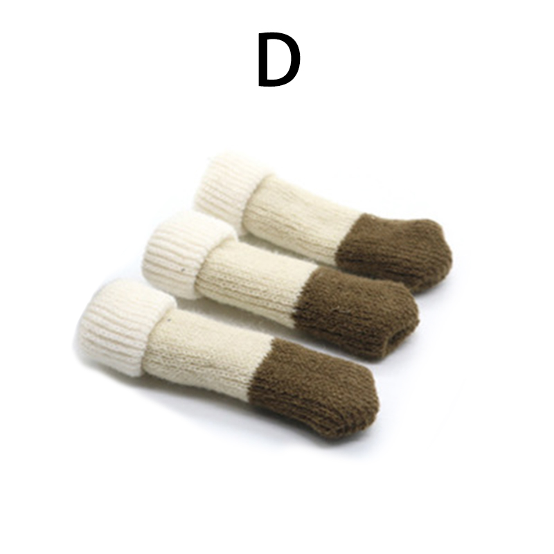4 stk/sæt skridsikre møbelben måtte til stolestrømper støddæmper bordfødder tæppehætter filtpuder strikkebeskytter: D