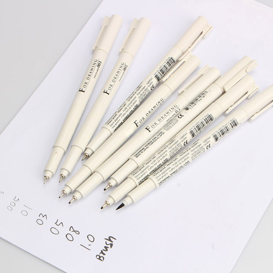 Trazador de líneas/pincel 0,03mm/0,05mm/0,1mm/0,3/0,5/0,8/1,0mm, resistente al agua, de pluma de dibujo Gundam/suministros de pintura de cómic