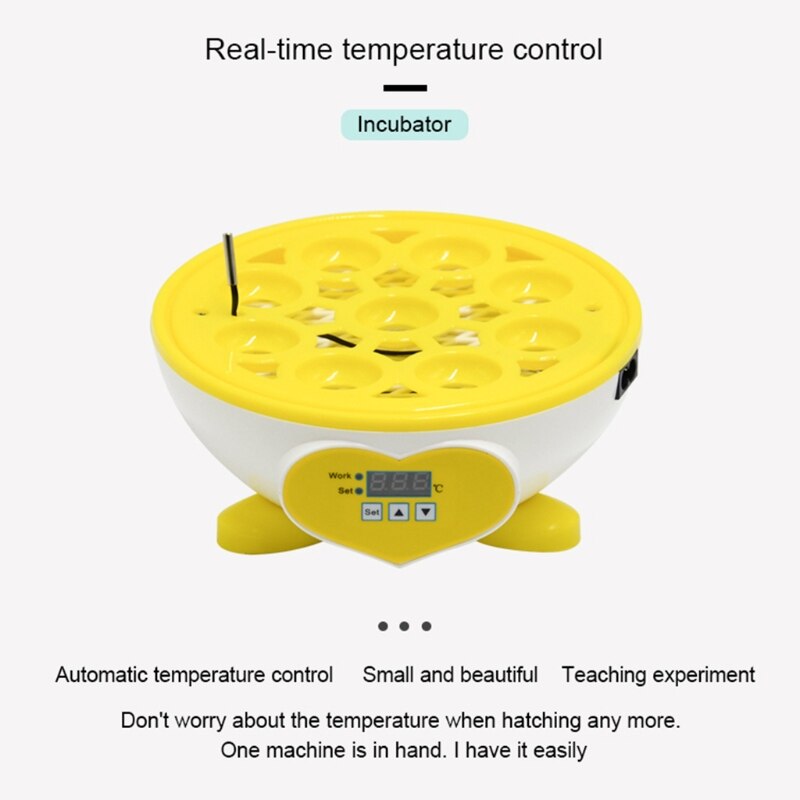 9 Partition Eggs Incubator Mini Brooder Birds Automatic Thermostat Breeding Digital Display Hatching Chicken Duck F