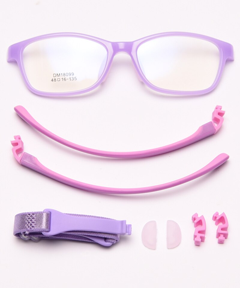 Peekaboo square optical glasses frame kids silicone girls boy child glasses for baby accessories purple blue double color: purple with clear