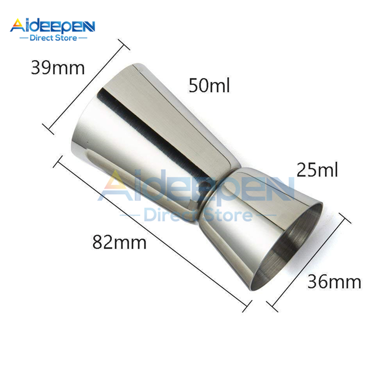 25/50ML Stainless Steel Cocktail Measuring Jigger Double Jigger Measure Shot Drink Spirit Measure Cup Bar Bar Tools 15/30ML