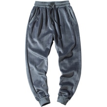 Winter Warm Fleece Jogging Broek Mannen Casual Slim Fit Broek Dikker Lam Fluwelen Joggingbroek Mannelijke Streetwear