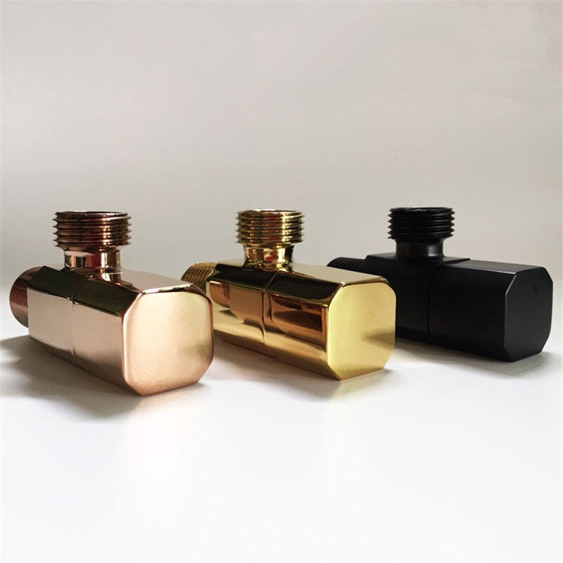 Vulventielen Totaal Messing Hoek Kleppen 1/2 "Man X 1/2" Mannelijke Badkamer Bidet Valve Badkamer Accessoires Goud/rose Goud/Zwart