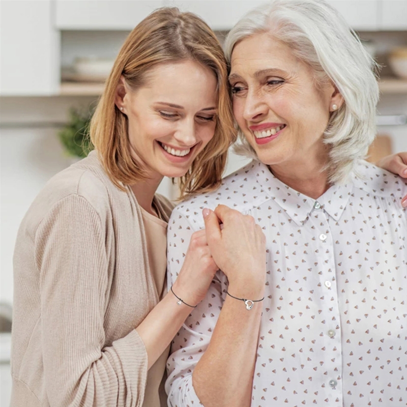 Mother &amp; Daughter Bracelets Set Mommy &amp; Me Heart Matching Wish Bracelets Forever Love Bracelets Holidays D5QB