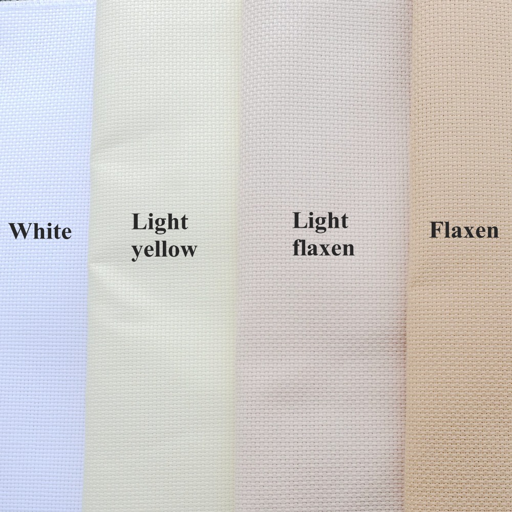Tissu Aida en lin léger Beige jaune clair, 14ct, toile pour points de croix, bricolage, broderie à la main, fournitures artisanales