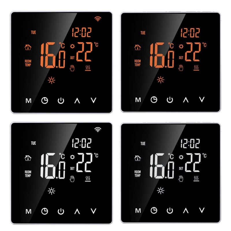 Thermostat 16A Wi-Fi /NO WIFI Orange / White Smart Thermostat Digital Temperature Controller APP Control LCD Display Touch