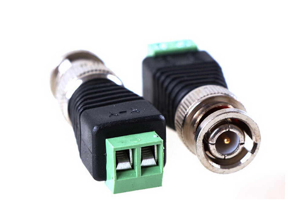 Mini Coax CAT5 Male BNC Connector To Camera CCTV BNC Video Balun Connector Adapter