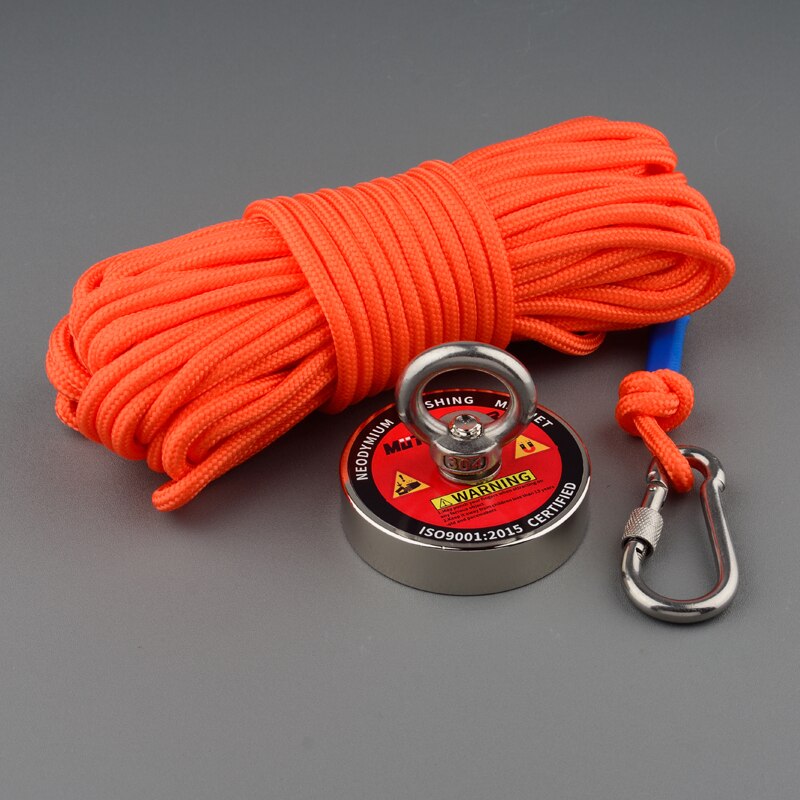 180Kg Salvage Magnets Printed Magnet Strong N52 Neodymium Permanent Magnet Fishing Magnet Searching Magnetic Material: Magnet and Rope