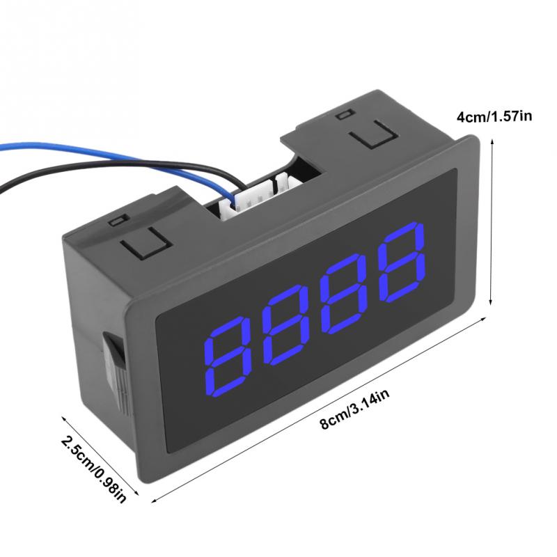 DC LED Digital Counter Display 4 Digit Tally Counter 0-9999 Up/Down Plus/Minus Panel Counter Meter with Cable: Blue