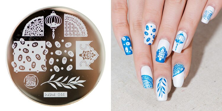 1 PCS Lotus/Lion/Animal Nail Art Stamping Plates Stamp Templates Easy Pick Up Image Transfer Gel Polish Manicure DIY: 44