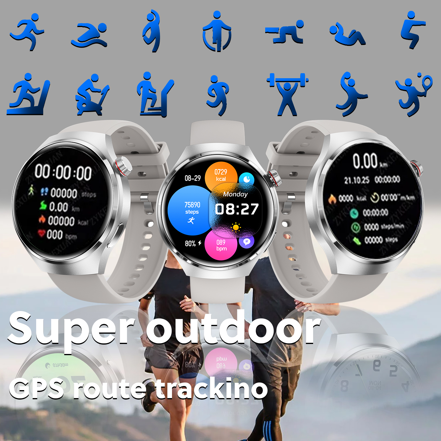 Android ios relógio 4pro gps nfc relógio inteligente masculino 1.6 "tela amoled freqüência cardíaca bluetooth chamada ip68 à prova dip68 água homem senhora smartwatch