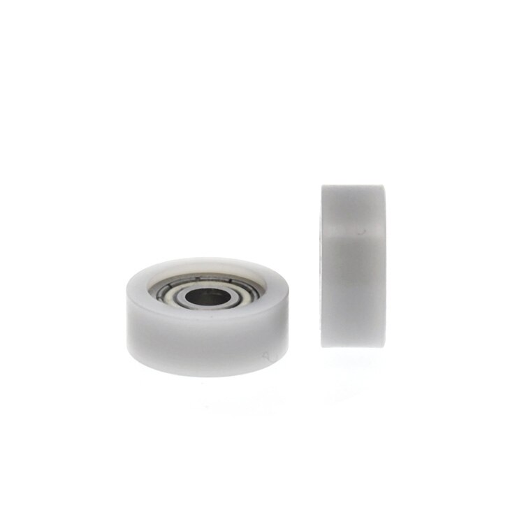 Guide de poulie en plastique, roue plate en nylon, polyrealdéhyde POM, roulement 604, 4 pièces 15x6