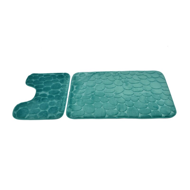 2 Set de baño completo baño contorno alfombra Anti-skid Alfombra Grande Tapa de inodoro cubierta