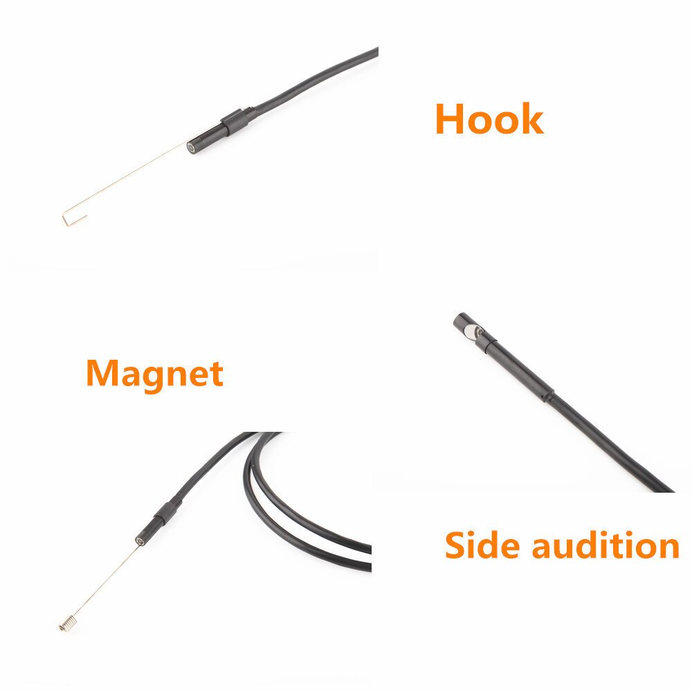 1M/7mm Lens USB Cable Mini Rigid Inspection Camera Snake Tube Waterproof Endoscope Borescope with 6 LED for Android