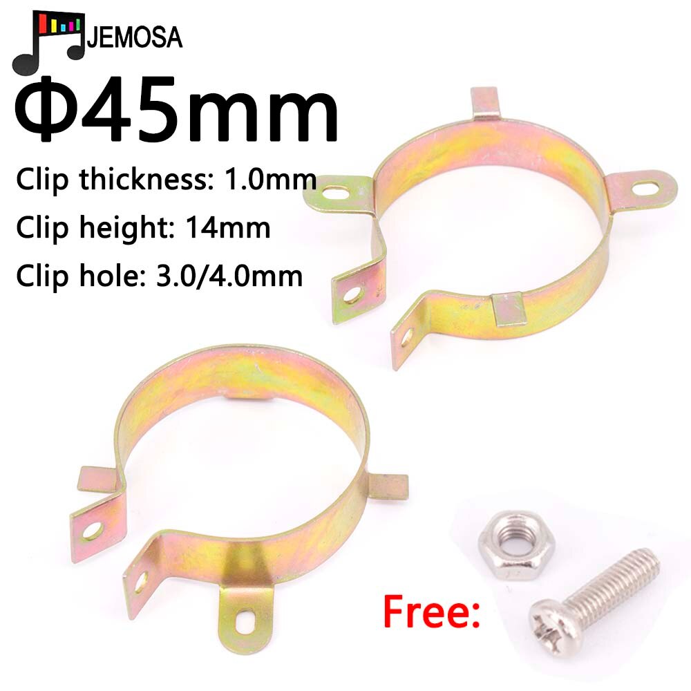 5PCS Duurzaam Condensator Bracket Klem Houder Clap 30mm 35mm 40mm 50mm 65mm 75mm 90mm Montage Clip Oppervlak plating zink: 45mm