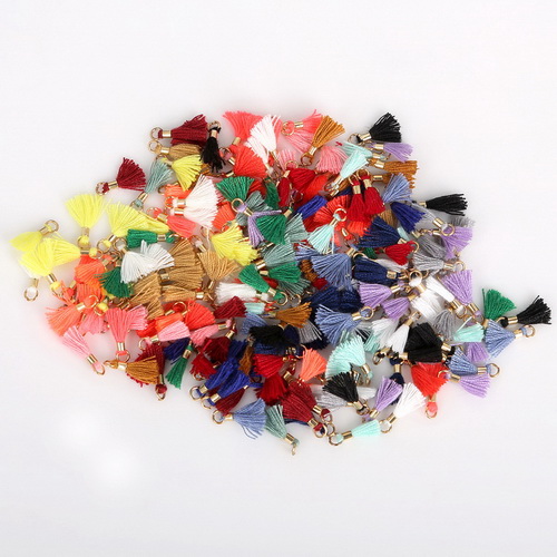10-20 stk / taske bomuld / poyleter lille mini kvast til diy smykker gør øreringe fund tøj hjem dekorativt tilbehør: Blandet farve 10 stk