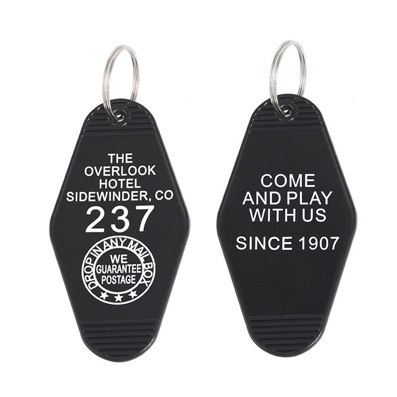 1pcs Overlook Hotel Room 237 Keychain Black Red Keyring Horror Film Key Chains Accessories Jewelry for Friends: black