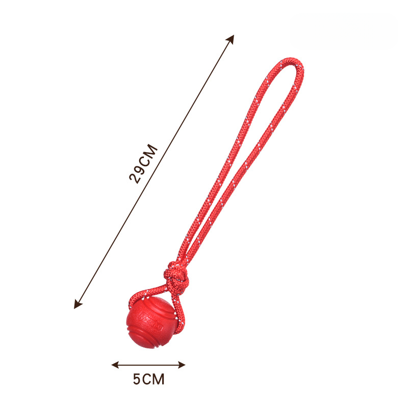 Dog Toy Ball Elastic Bite Resistant Solid Large Medium Small Dogs Boredom Buster Tpr Ball Pet Training Pet Toy Bite: Red