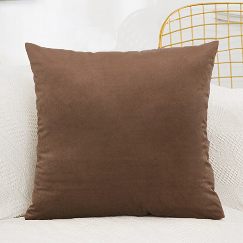 Velvet Cushion Cover Pillowcase Solid Color Pillow Case Decor Sofa Throw Pillows Room Pillow Cover Decorative 60x60: light coffee18